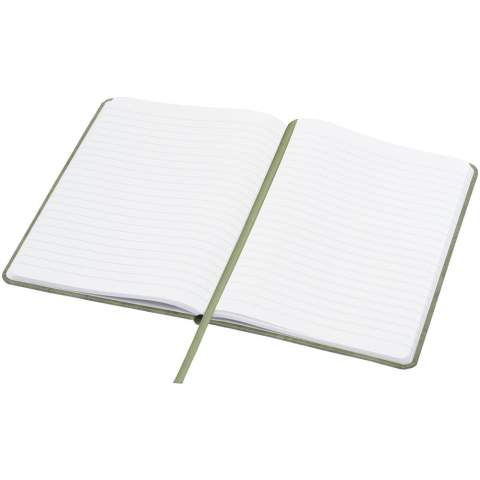 A5 reißfestes Notizbuch mit Inhaltsseiten aus Steinpapier. Steinpapier ist 100 % holzfrei und der Produktionsprozess verbraucht weniger Energie als recyceltes oder neues Zellstoffpapier. Es ist wasserbeständig, sodass verschüttete Flüssigkeiten leicht abgewischt werden können. Verfügt über ein farblich abgestimmtes Leseband und ein Elastikband sowie 60 Blatt, 120 g/m² linierte Inhaltsseiten aus Steinpapier. Verpackt in einer Kartonhülle.