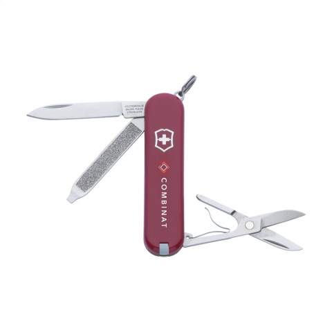 Original Swiss pocket knife from the Victorinox Officer's line: with ABS handle, connecting plates made of hard-anodised aluminium and tools made of 100% recycled steel. 5-pieces with 7 functions: knife, file with screwdriver, scissors, keyring, tweezers and toothpick. Includes instruction manual and lifetime warranty on material and manufacturing defects. Victorinox knives are a worldwide symbol for reliability, functionality and perfection. Please note local rules may apply regarding the possession and/or carrying of knives or multitools in public. Each item is individually boxed.