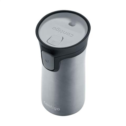 The smallest Contigo®  thermo cup with double stainless steel wall. Drinks stay warm for up to 4 hrs and cold for up to 12 hrs. AUTOSEAL®  technology guarantees a 100% leak-free drinking experience. Only the lid is dishwasher safe. Incl. operating instructions. Capacity 300 ml.  STOCK AVAILABILITY: Up to 1000 pcs accessible within 10 working days plus standard lead-time. Subject to availability.   Contigo® The best in quality, design and technology. Immediately recognisable by its sleek and stylish design, strong and solid. The innovative Contigo® water bottles and thermo cups are odourless, tasteless and BPA-free. The drinking bottles are operated one-handed and guaranteed to be 100% leak-free, so can be used anywhere, anytime, also on the go. Comes with a 2-year manufacturer's warranty. Our top favourites for a durable promotion.