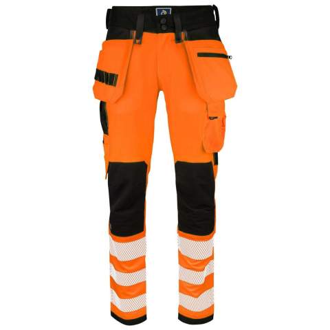 • broek volledig in stretch voor meer comfort en bewegingsvrijheid  <br />• moderne pasvorm: smalle broekspijpen <br />• de zijkanten aan de bovenkant zijn niet in stretch om de broek stabliteit te geven<br />• ventilatie in de taille door geperforeerde tailleband<br />• ruime beenzakken aan beide zijden, telefoonzak met magneetsluiting<br />• linkerzak: beenzak voor gereedschap en pennen<br />• rechterzak: meterzak en zak met mesknoop<br />• kniezakken aan de binnenzijde verstelbaar, versterkt met Cordura® aan de buitenzijde<br />• lus voor badgehouder<br />• spijkerzakken, kniezakken en onderzijde van de broekspijpen zijn versterkt met Cordura®<br />• mogelijkheid om het MOLLE-systeem te bevestigen aan beide zijden<br />• door het contraststiksel los te maken aan de achterzijde van de spijkerzakken, mogelijkheid om de spijkerzakken te verwijderen indien nodig