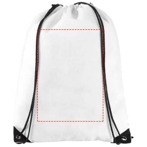 Der Evergreen Sportbeutel ist eine gute Wahl, wenn Sie eine Tasche suchen, die sich gut als einfach zu handhabendes Giveaway eignet, um eine Marke oder eine Marketingkampagne zu bewerben. Der leichte Rucksack ist budgetfreundlich und verfügt über einen Kordelzug, mit dem er sich leicht über der Schulter oder als Rucksack tragen lässt. Die Tasche besteht aus 80 g/m² PP-Kunststoff, verfügt über ein großes Hauptfach und lässt auf der Außenseite genügend Platz, um ein Logo oder andere Botschaften anzubringen. 