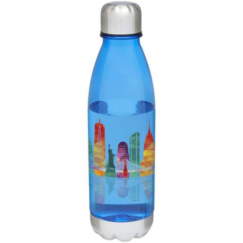 Bouteille de sport à simple paroi en matériau durable avec couvercle vissé. Résistante aux chocs, aux taches et aux odeurs. Dispose d’un couvercle et d'un fond en acier inoxydable. Sans bisphénol A. Capacité de 685 ml.