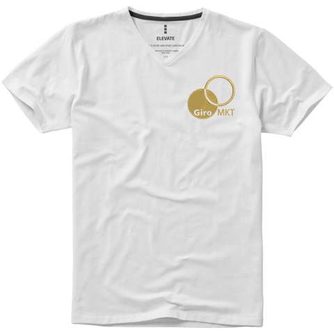 The Kawartha short sleeve men's GOTS organic V-neck t-shirt is a stylish and sustainable choice. Made from 95% GOTS certified organic cotton, with a fabric weight of 200 g/m², this t-shirt is not only good for the environment but also soft and comfortable to wear. The 5% elastane ensures a soft and stretchy fit. With its V-neck and short sleeves, this t-shirt is both sustainable and modern. GOTS certification ensures a 100% certified supply chain from raw material to our printing techniques, making this garment an eco-friendly choice.