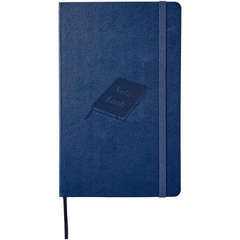 Classic Moleskine large hard cover notebook in bestselling black, plus a range of stylish vibrant colours. Features rounded corners, elasticated closure and ribbon book marker. Expandable pocket in cardboard and cloth to inside back cover. Contains 240 ivory-coloured squared pages.