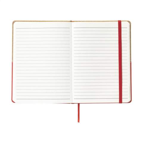 Duo stijl notitieboekje van kurk en imitatieleer in handzame en praktische uitvoering met ca. 72 vel/144 pagina's crèmekleurig, gelinieerd papier (70 g/m²) en elastische sluiting.