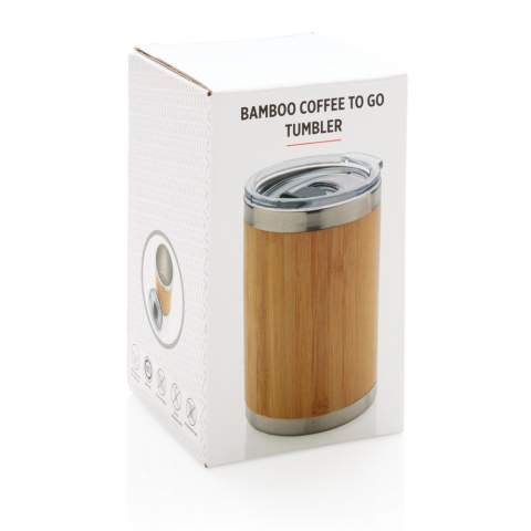 Dieser schicke Bambusbecher mit 304 Stainless Steel im Inneren hat einfach die perfekte Größe und passt unter fast alle Kaffeemaschinen. Hält Ihre Getränke bis zu 3h warm und bis zu 6h kalt. Inhalt: 270ml. Nur Handwäsche.<br /><br />HoursHot: 3<br />HoursCold: 6