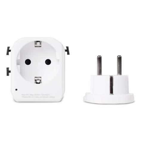 This universal travel adapter enables you to charge your devices anywhere in the world. Features one USB-port and a Type-C input. Comes packaged in a gift box.