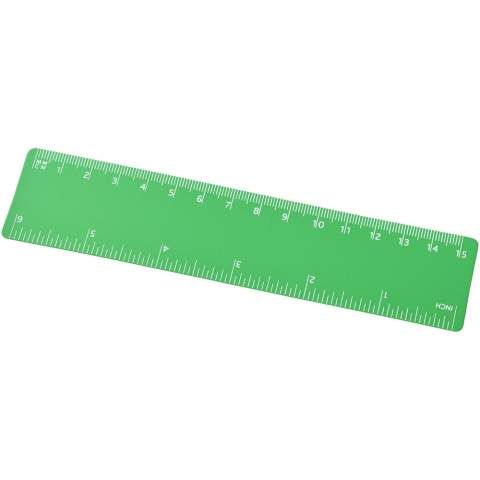 Flexibles, leichtes Plastiklineal mit Markierungen in Zoll und Zentimeter. Bitte beachten Sie, dass die Linealmarkierungen zusammen mit Ihrer Druckvorlage aufgedruckt werden, unveredelte Lineale haben keine Markierungen und sind blank.
