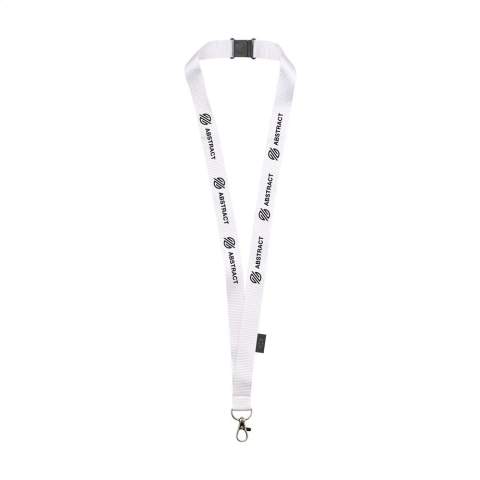 WoW! Lanyard van RPET: gemaakt van gerecyclede PET-flessen. Met metalen karabijnhaak en veiligheidssluiting.