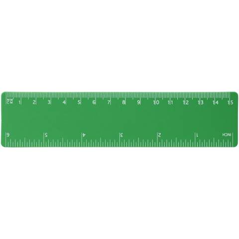 Flexibles, leichtes Plastiklineal mit Markierungen in Zoll und Zentimeter. Bitte beachten Sie, dass die Linealmarkierungen zusammen mit Ihrer Druckvorlage aufgedruckt werden, unveredelte Lineale haben keine Markierungen und sind blank.