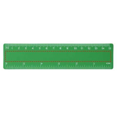 Flexibles, leichtes Plastiklineal mit Markierungen in Zoll und Zentimeter. Bitte beachten Sie, dass die Linealmarkierungen zusammen mit Ihrer Druckvorlage aufgedruckt werden, unveredelte Lineale haben keine Markierungen und sind blank.