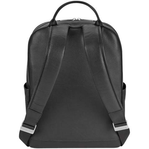Der Classic Lederrucksack hat einen modernen und urbanen Stil. Er verfügt über ein Hauptfach für persönliche Gegenstände, zwei leicht zugängliche Seitentaschen und mehrere Innenfächer. Ein Notizbuchfach, ein sicheres Reißverschlussfach und einen Organizer mit 2 Stiftschlaufen und einem Visitenkartenfach. Ein elektronisches Gerät bis 15" kann ebenfalls sicher verstaut werden. 