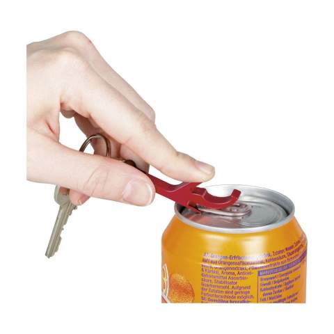 Porte-clés décapsuleur en aluminium.