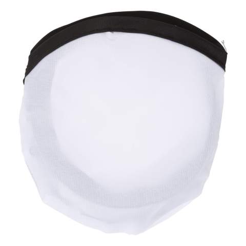 Nylon Frisbee, faltbar im Beutel. Bedruckung standardmäßig auf dem Frisbee, aber auch auf dem Beutel möglich (Transferdruck). Größe des Beutels: 100x85mm. Ab einer Bestellmenge von 5.000 Stück ist eine vollfarbige Bedruckung möglich.