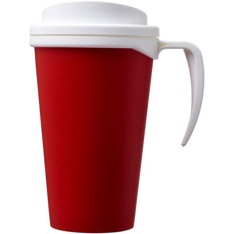 Double-wall insulated mug with twist-on lid and integrated handle. Mug is fully recyclable. Mix and match colours to create your perfect mug. Made in the UK. Presented in a white gift box. BPA-free. EN12875-1 compliant, dishwasher safe, and microwave safe. Packed in a recycled PE plastic bag.