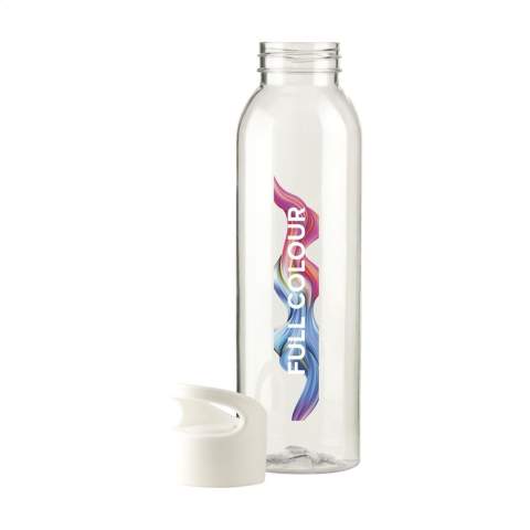 Luxe, herbruikbare waterfles van PCTG SK kunststof. Met praktische schroefdop. Lekvrij. Niet vaatwasserbestendig. Inhoud 650 ml.
