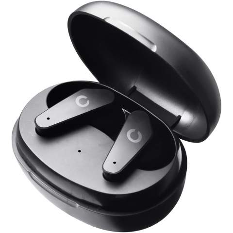 Ohrhörer mit aktiver Geräuschunterdrückung (ANC) zur Reduzierung unerwünschter Hintergrundgeräusche. Touch-Steuerung, Freisprechfunktion, spritzwassergeschützt. Lautsprecherleistung 3 MW. Ohrhörer Akku 3,7 V - 40 mAh. Ladezeit der Ohrhörer: 1,5 Stunden. Spieldauer: 4 Stunden. Ladeetui Akku: 3,7 V/300 mAh. Bluetooth® 5.0. Geliefert in einer Geschenkbox.