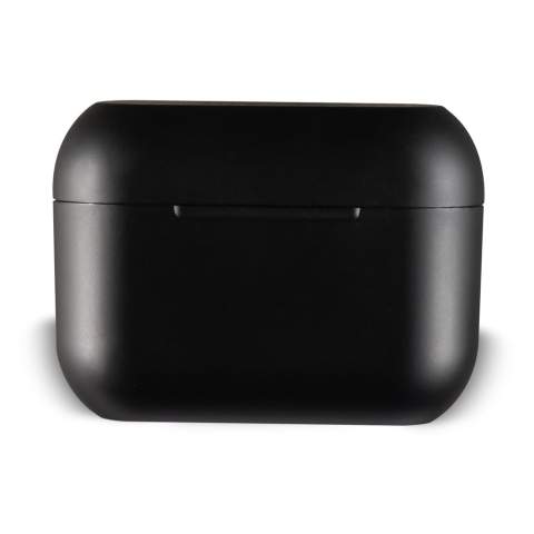 These TWS (True Wireless Stereo) earphones lets you enjoy music to the fullest. Since they are wireless you never have to detangle cables again before listening to music. Includes a wireless charging case, so your earbuds can be charged on the go. Compatible with most phones. the earbuds have a wireless range of 10 meters with built-in microphone for making phone calls. Comes in a gift box.