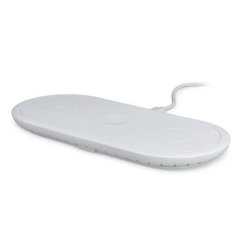 Chargez simultanément votre téléphone, votre Apple Watch et vos AirPods grâce à ce chargeur sans fil rapide 3-en-1. Conçu pour être pratique, il est doté d'une base LED élégante et prend en charge jusqu'à 15 W de charge rapide. Parfait pour garder tous vos appareils alimentés en un seul endroit. Comprend un câble USB-C à USB-C de 100 cm pour une installation facile.
