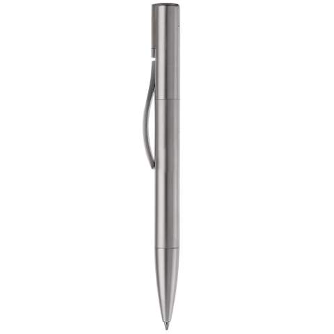 A Toppoint designed metal ball pen with integrated USB 2.0 flash drive which is positioned in the holder of the ball pen. Including European metal ink holder (standard: blue ink).