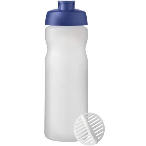 Einwandige Sportflasche mit Shaker-Ball zum problemlosen Mischen von Protein-Shakes. Ausgestattet mit einem auslaufsicheren Deckel mit Klappverschluss. Das Fassungsvermögen beträgt 650 ml. Hergestellt in Großbritannien. BPA-frei. EN12875-1 - konform und spülmaschinengeeignet.