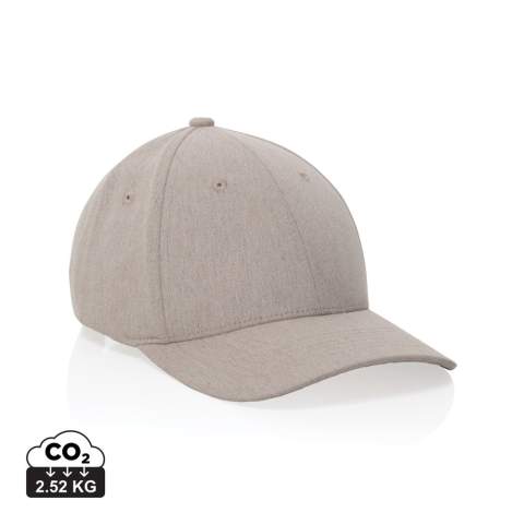 Milo AWARE™ heather 6-panel cap. Gemaakt van 70% gerecycled katoen en 30% gerecycled polyester. De pet is voorzien van een metalen gesp sluiting.