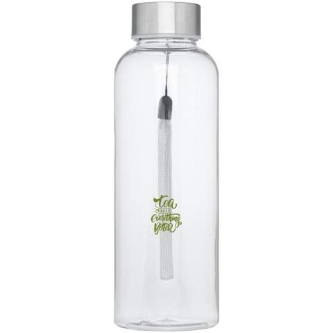 The Bodhi 500 ml water bottle with a stainless steel lid is made from RPET, making it a more sustainable option for individuals looking for a reusable water bottle. The bottle features a handle for easy carrying, which is an excellent addition to its design. BPA Free and tested and approved under German Food Safe Legislation (LFGB) and for Phthalates Content under REACH.