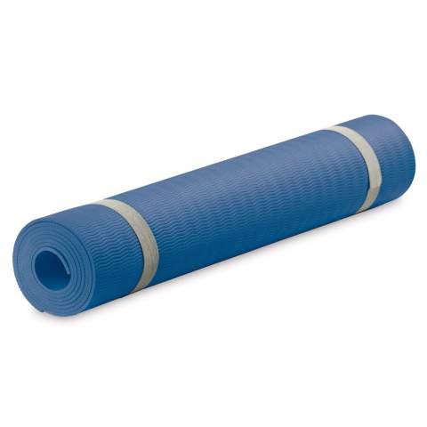 Do an intensive work-out or relaxing yoga session on this comfortable 4mm thick fitness mat. It provides you with a better grip during your activities. This mat is convenient to carry in the provided bag and includes a number of sample exercises. Imprint available on the bag.