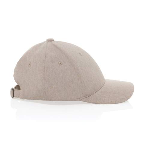Milo AWARE™ heather 6-panel cap. Gemaakt van 70% gerecycled katoen en 30% gerecycled polyester. De pet is voorzien van een metalen gesp sluiting.