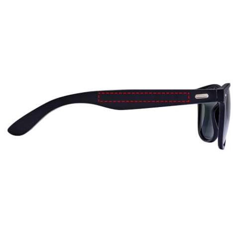 Sonnenbrille im Retro-Design und mit Bambusbügeln. Diese Sonnenbrille mit UV-400-Gläsern entspricht der Kategorie 3 und ist somit die perfekte Wahl für den Schutz vor hellem Sonnenlicht. Erfüllt die europäische Sicherheitsnorm EN12312-1.