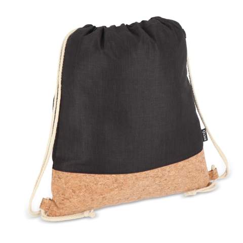 Diese strapazierfähige Kordeltasche aus 300D recyceltem PET und Kork ist für ein maximales Tragegewicht von 10 kg ausgelegt. Perfekt für den täglichen Gebrauch. Hergestellt aus R-PET.