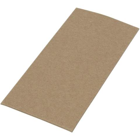 Rechthoekige sleutelhanger van premiumkwaliteit, gemaakt van bamboe met metalen behuizing uit zinklegering, geleverd in een bruine gerecycleerd kraft  papieren envelop. De grootte van de sleutelhanger is 5 x 3 cm. Gemaakt voor lasergraveren. 