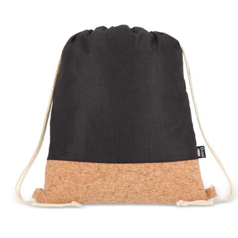 Diese strapazierfähige Kordeltasche aus 300D recyceltem PET und Kork ist für ein maximales Tragegewicht von 10 kg ausgelegt. Perfekt für den täglichen Gebrauch. Hergestellt aus R-PET.