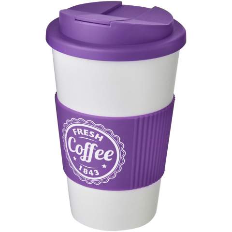 Double-wall insulated tumbler with a secure twist-on spill-proof lid and a silicone grip. The lid clips closed to better prevent spillages, and is manufactured without silicone. Volume capacity is 350 ml. Mug is fully recyclable. You can mix and match colours to create your perfect mug. Made in the UK. Packed in a recycled PE plastic bag. BPA-free.
