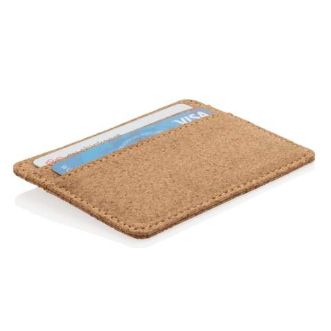 Beautifully made from natural cork and with secure RFID protection. The RFID-blocking material protects against identity theft and electronic pickpocketing. Including 3 easy access card slots which can hold up to 6 cards.