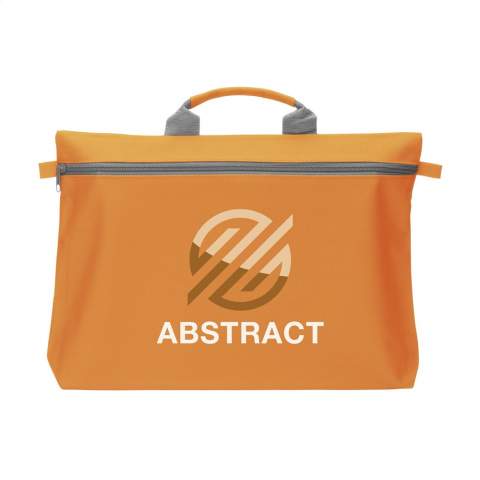Versatile document bag made of 600D polyester with reinforced handle and full-width zip.