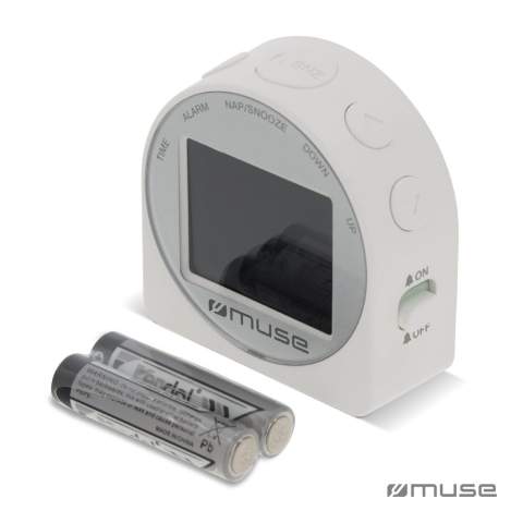 This compact clock is ideal to take with you when traveling. The display allows you to view the date and temperature in addition to the time.