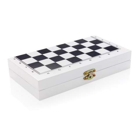 Why get one game when you can play three! This 3 in 1 set of classic board games includes chess, checkers and backgammon. Offering endless hours of fun and logical-thinking, the double-sided multi board game set is the perfect Sunday afternoon activity. The box contains 2 dice, 30 backgammon pieces and a complete chess set. Made with FSC®certified wood. Comes in FSC®certified  kraft gift packaging.