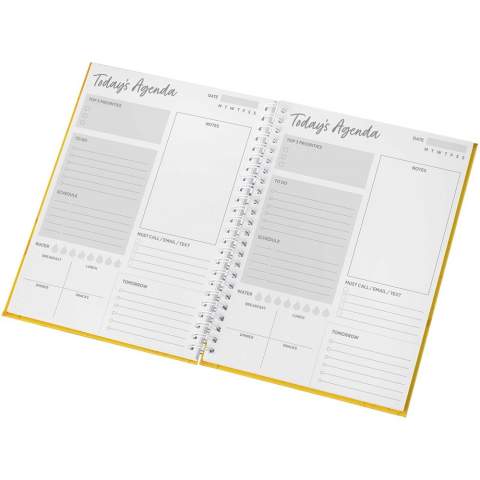 Le journal à couverture rigide Desk-Mate® A5 avec papier 80 g/m2 est un compagnon pour toutes vos pensées, notes et idées. Le format compact A5 est parfait pour l'écriture en déplacement ou la tenue d'un journal quotidien. Idéal pour les étudiants, les professionnels ou toute personne à la recherche d'un espace fiable où puiser l'inspiration. Les modèles de journaux sont disponibles en anglais, français, allemand, espagnol, italien, polonais et néerlandais.