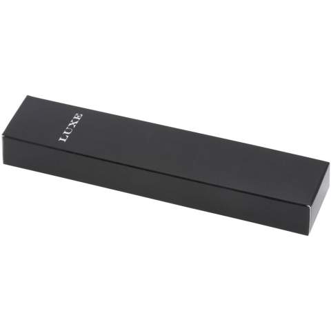 Stylus Kugelschreiber mit einem exklusiven Design, Drehmechanismus und Samtbeutel. Verpackt in einer „LUXE“-Geschenkbox (Größe: 17 x 3,5 x 2 cm).