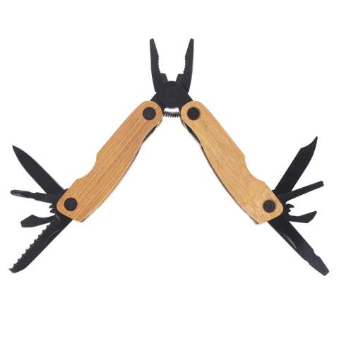 Unleash versatility with our bamboo multi-tool, boasting 12 functions. The ultimate all-in-one solution for countless tasks and adventures.