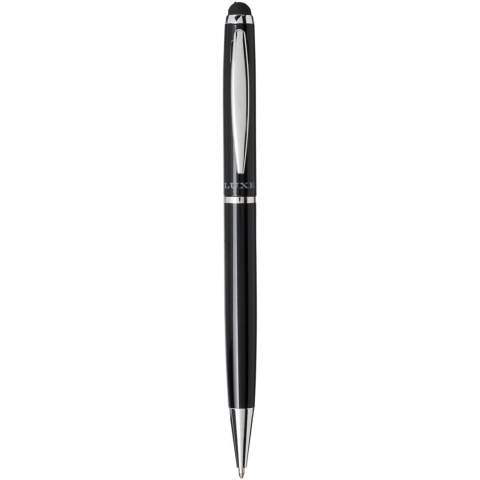 Stylus Kugelschreiber mit einem exklusiven Design, Drehmechanismus und Samtbeutel. Verpackt in einer „LUXE“-Geschenkbox (Größe: 17 x 3,5 x 2 cm).