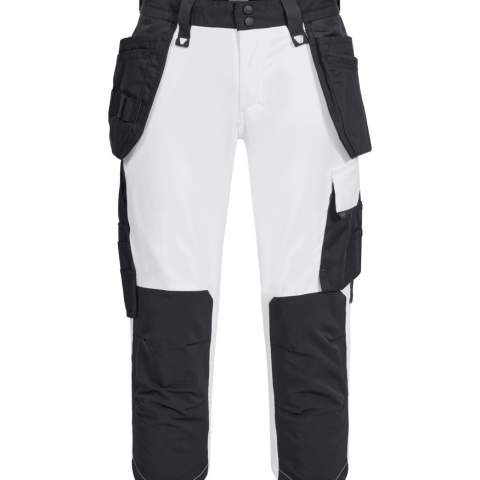 • piratenbroek volledig in stretch voor meer comfort en bewegingsvrijheid  <br />• moderne pasvorm: smalle broekspijpen <br />• de zijkanten aan de bovenkant zijn niet in stretch om de broek stabliteit te geven<br />• ventilatie in de taille door geperforeerde tailleband<br />• ruime beenzakken aan beide zijden, telefoonzak met magneetsluiting<br />• linkerzak: beenzak voor gereedschap en pennen<br />• rechterzak: meterzak en zak met mesknoop<br />• kniezakken aan de binnenzijde verstelbaar, versterkt met Cordura® aan de buitenzijde<br />• lus voor badgehouder<br />• spijkerzakken, kniezakken en onderzijde van de broekspijpen zijn versterkt met Cordura®<br />• mogelijkheid om het MOLLE-systeem te bevestigen aan beide zijden<br />• door het contraststiksel los te maken aan de achterzijde van de spijkerzakken, mogelijkheid om de spijkerzakken te verwijderen indien nodig