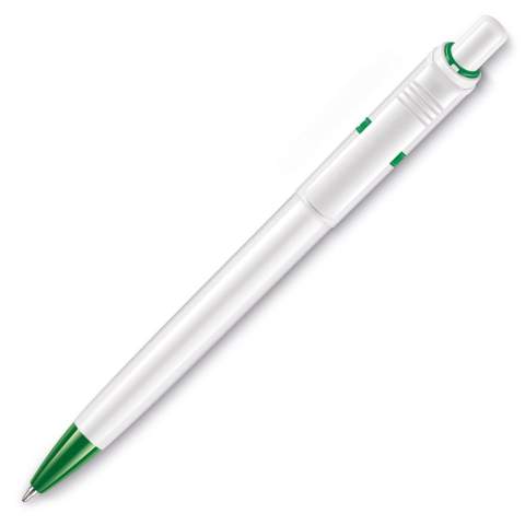 Le stylo bille Ducal est un stylo bille blanc à pointe colorée. Il est livré avec une recharge X20 à l'encre bleue. Le stylo a un mécanisme à poussoir et est fabriqué en ABS, made in Europe. A partir de 5.000 pièces, vous pouvez choisir votre propre combinaison de couleurs.