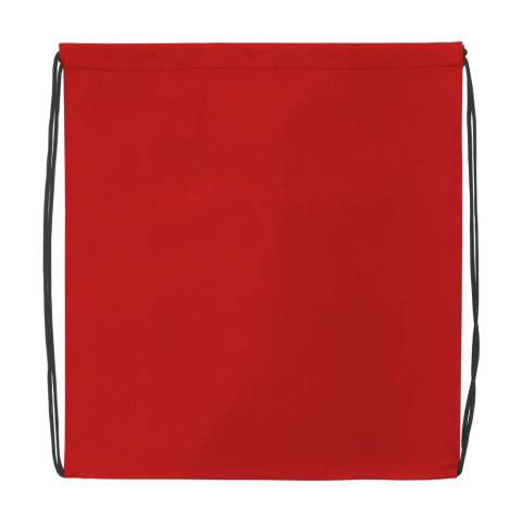 WoW! Rugzak van gerecycled nonwoven polyester (80 g/m²). Met zwarte aanrijgkoorden. Sterk en superlicht. Inhoud ca. 8 liter. GRS-gecertificeerd. Totaal gerecycled materiaal: 92%.