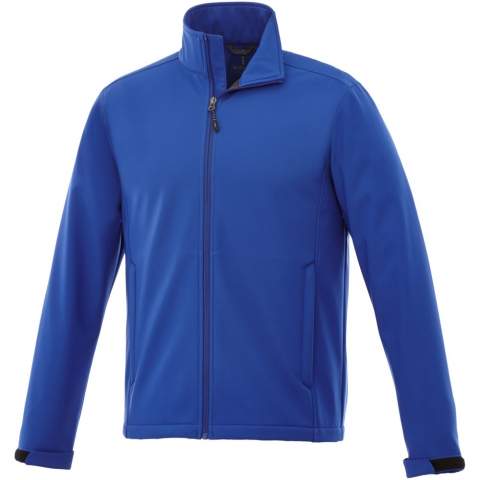 The Maxson men's softshell jacket – the ultimate blend of style and performance for your outdoor adventures. Made from 270 g/m² polyester with a water repellent finish, this three-layered softshell jacket offers 8000 mm waterproof protection and 400 g/m² breathability. Its mechanical stretch woven fabric ensures unrestricted movement, while the micro fleece lining keeps you cozy and warm. Whether facing rain or staying active, this versatile jacket keeps you comfortable and dry. Convenient hand pockets with zippers offer secure storage for your essentials. The adjustable cuffs with hook and loop closure allow for a customisable fit. Elevate your outdoor experience with the Maxson softshell jacket as its the ideal companion, combining functionality and style effortlessly. 