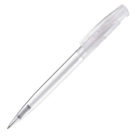 Toppoint Kugelschreiber mit stabilem Clip. Transparent. Made in Grmany. Mit einer Jumbo-Mine mit 4,5km Schreibleistung. Minenfarbe blau. 