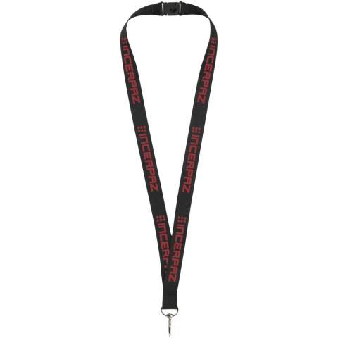 Lanyard für Namensschilder, Ausweise oder Schlüssel. Abreissverschluss verhindert die Erstickungsgefahr. Setup Kosten für die zweite Position entfallen, wenn auf beiden Seiten eine Werbeanbringung mit dem selben Logo erfolgt. Druckkosten pro Position fallen dennoch an.