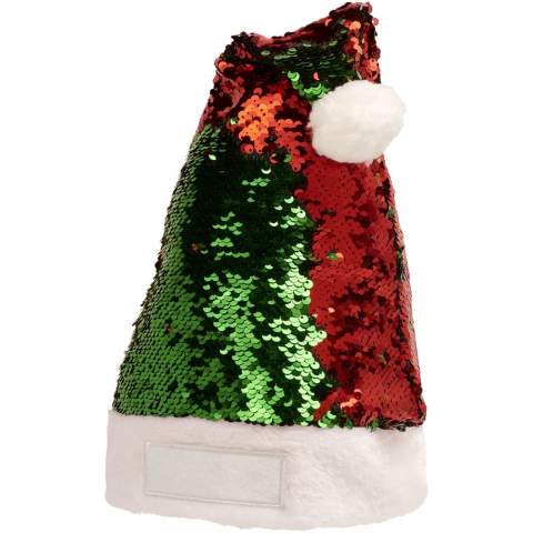 Glänzende glitzernde Meerjungfrau-Pailletten-Weihnachtsmütze, die die Weihnachtsstimmung verstärken wird.