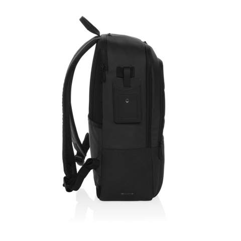 The clean design makes the backpack highly versatile and ideal for work or leisure. It’s smart enough for the boardroom, yet it still offers all the convenience and comfort of a backpack. Protect your 15.6 inch laptop with a separate, padded back compartment. Retrieve your essential items such as passport, ticket or smartphone at security or customs with this convenient, easy-to-access top pocket. The internal mesh pockets keep your small essentials organised. There is a luggage tag on the side. Made with recycled polyester embedded with the AWARE™ tracer. 2% of proceeds of each product sold with AWARE™ will be donated to Water.org. PVC free.<br /><br />FitsLaptopTabletSizeInches: 15.6<br />PVC free: true